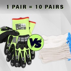 Work Gloves Men Women, A5 Cut Resistant Gloves, Impact Gloves, Heavy Duty Wor…