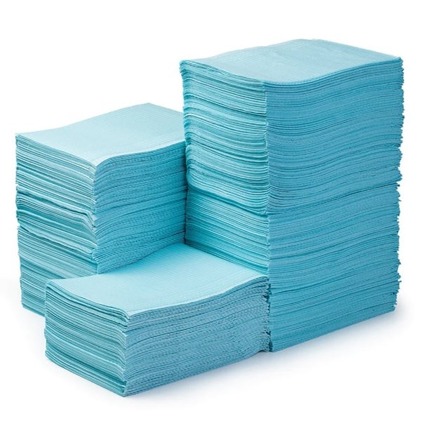 JMU Dental 20631004 Patient Bibs Blue 13″ X 18″ 2-Ply Paper 1-Ply Poly 500/Cs
