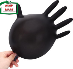 Schneider Black Nitrile Exam Gloves, 5 Mil Disposable Gloves Large 50 Pcs