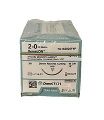 DemeLON 2-0 USP Nylon Sutures 18” DFS 26mm RC 3/8c EXP 06/2028 12ct NEW SEALED