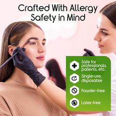 Heavy Duty 6Mil Nitrile Black Gloves – Latex Free for Medical, Food & More
