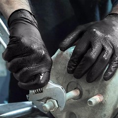 8-mil Premium Nitrile Gloves, Black, Medium, Unisex, Protective Glove