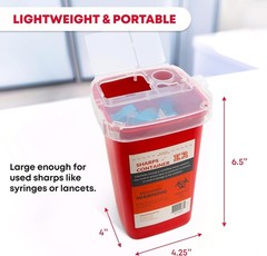 Secure 6 Count Sharps Container with Split Lid