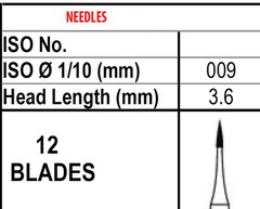 Kerr Beaver FG7901 CARBIDE Burs 12 BLADE T&F TRIMMING & FINISHING Made in Canada