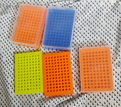 VWR Tube Rack with Lid Reversible Holds 0.2 – 1.5 ml Tubes Asst Colors 5 Racks