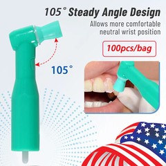 100 Dental Prophy Angles Soft Cup, Disposable & Latex Free, (1 Box of 100) 105°