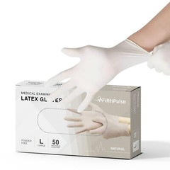 FifthPulse Exam Latex Gloves Powder Free Disposable Gloves 50 Ct Natural LG