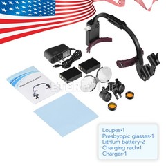 Dental Surgical Headband Binocular Loupes/5W LED Silicone Lightweight Headlamp