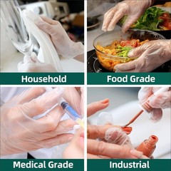 Bulk Pack of 100 Large Clear Vinyl Exam Gloves – Waterproof & Allergy-Free