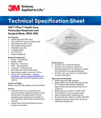 *50-Pieces* 3M VFlex Particulate Respirator NIOSH N95 Surgical Face Mask 1804