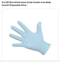 Med Blue Nitrile Exam Grade Powder-Free 3Mil BodyGuard® Disp Glove Case Qty:1000