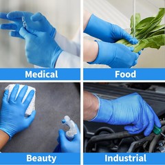 Synmax Disposable Examine Gloves Multipurpose Cleaning Powder Free Blue XL 100ct