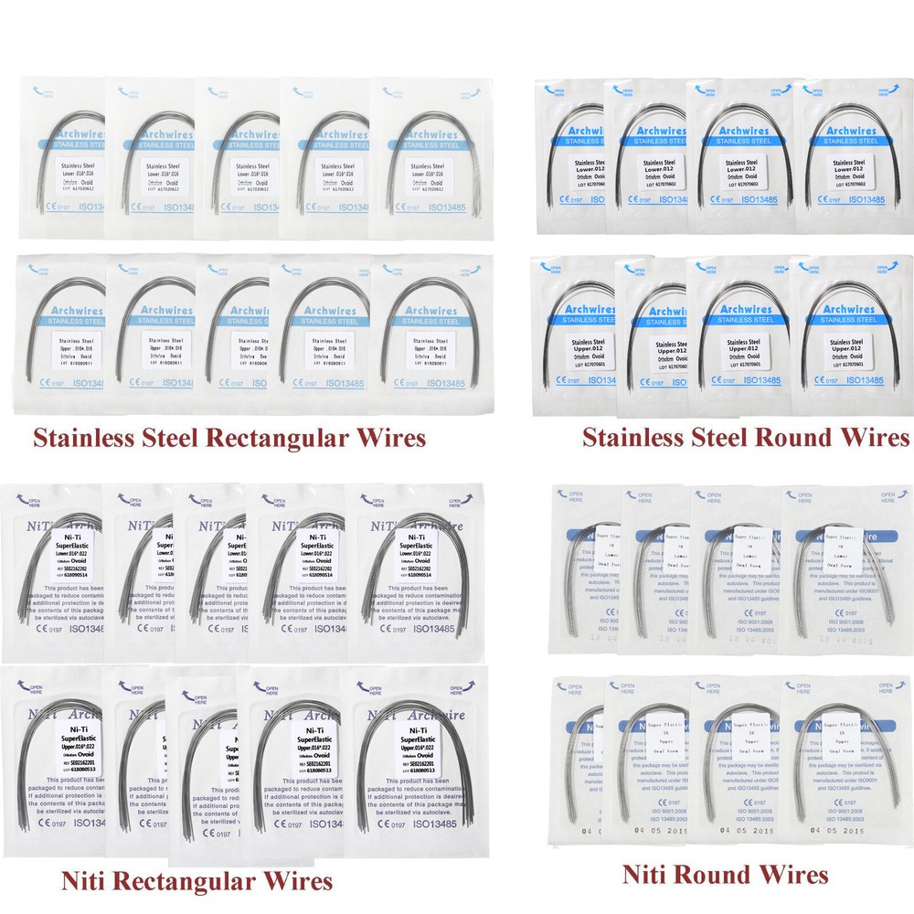 10 packs Dental Orthodontic Arch Wire Niti/Stainless Steel Round/Rectangular