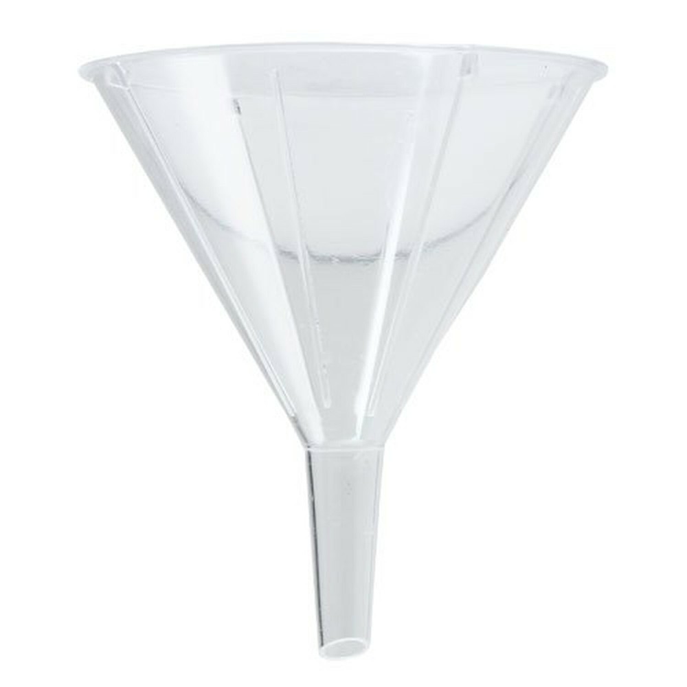 Karter Scientific 210T4 Clear PS Plastic Funnels, Short Stem, 65mm (Pack of 3)