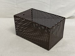 Lab Metal Perforated Test Tube Cleansing Drying Storage Basket 9-5/8 x 6 x 5″