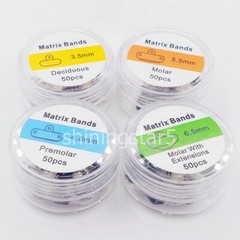 50 Pcs Dental Matrix Band 3D Hole Protrusions Matrices 3.5mm-6.5mm Contoured