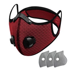 Dust Face Mask Anti-Fog Outdoor Cool Sports Mask Reusable Face Protection (Wine)