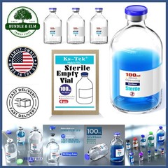 100ml Sterile Vials with Glossy Finish and Self Healing Injection Port, Set of 4