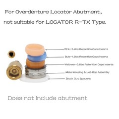US LOCATOR Mixed Retention Caps Inserts W/Metal Cap Lab Processing Assembly Pack