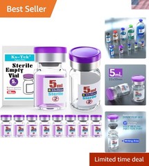 Glass Vials Package – 10 Sterile 5ml Vials with Aluminum Caps & Injection Ports