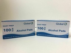 2 Box of 100 Sterile Alcohol Prep Pads,Medium, Qty 200. Latex Free Global