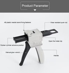 Dispenser Gun Dental Impression 50ML Cartridge Dispenser Delivery Gun 10:1/4:1