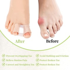 4Pcs Silicone Toe Spacers Lining with Fabric Breathable Soft Spacer Beige