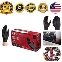 Black Gloves, Disposable, Latex Free, Nitrile, for Cooking, Food Prep, 3 Mil,…