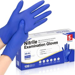 Schneider Nitrile Exam Gloves, Dark Blue, Large, 03 Blue (Large 100ct)