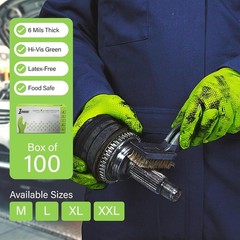 1st Choice 6 Mil Nitrile Gloves – Orange & Green Diamond Grip, Latex Free