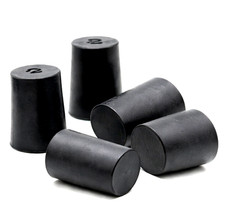 #2 Solid Rubber Stoppers Tapered Plug Bung Cork 1 Hole Fits 5/8″ to 25/32″ ID