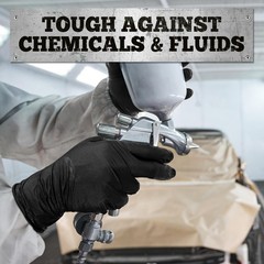Heavy Duty Black Nitrile Gloves 6 Mil, Fully Textured, Latex & Powder Free, Mech