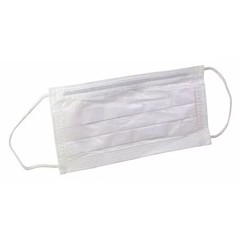 Kimtech 62465 Cleanroom Mask, 3-Ply, Dual, Non-Adjustable Strap, None, White,