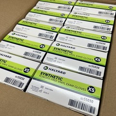 1 CASE Halyard Synthetic Vinyl Powder-Free Medical Exam Gloves Size X-SMALL