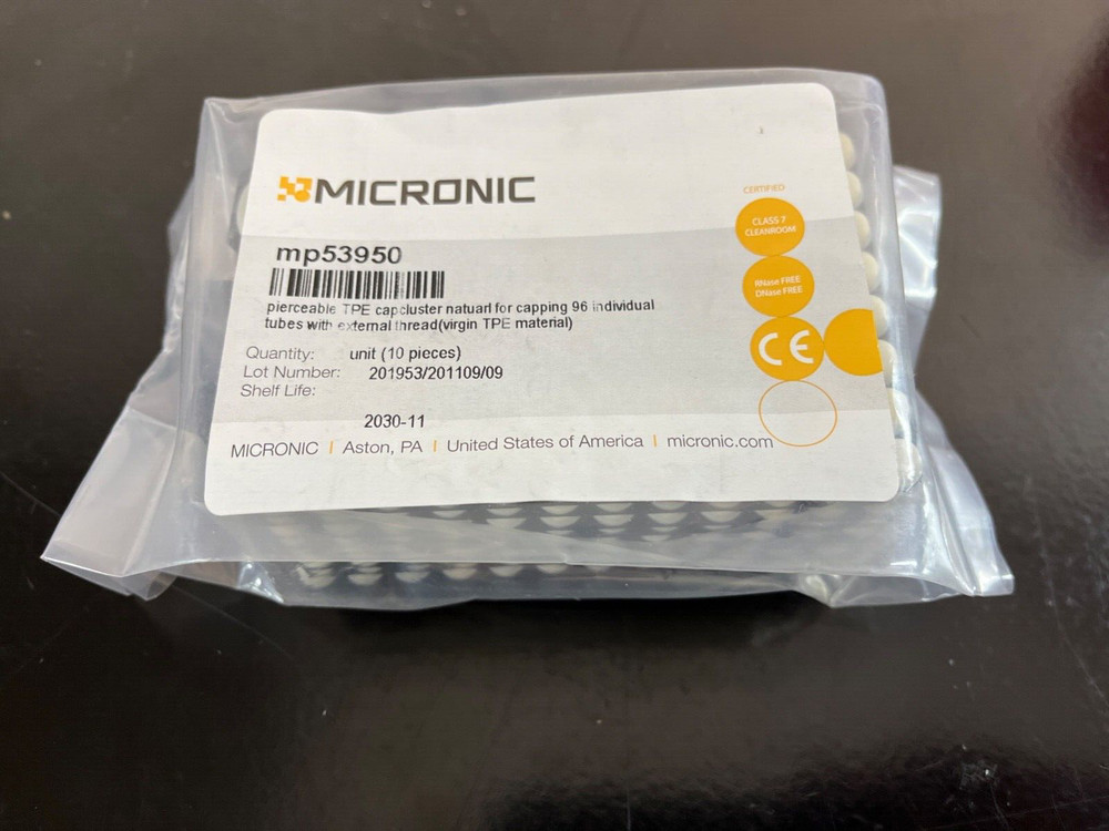 MICRONIC TPE CAPCLUSTER-96 sample storage caps MP53950 Bag of 10 sheets