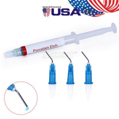 Dental Porcelain Etch Gel 9.5%Hydrofluoric Acid Etchant 2.5 ml/syringe 3 Tips