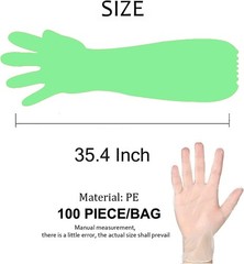 100 Pcs Field Dressing Gloves Deer Hunting Extra Long Disposable Glov…
