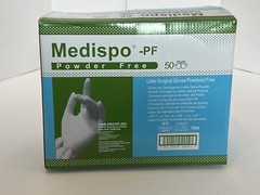 QTY 400 PAIRS/50*8-PACK MEDISPO 9823-PF POWDER FREE LATEX SURGICAL GLOVES SZ 7.5