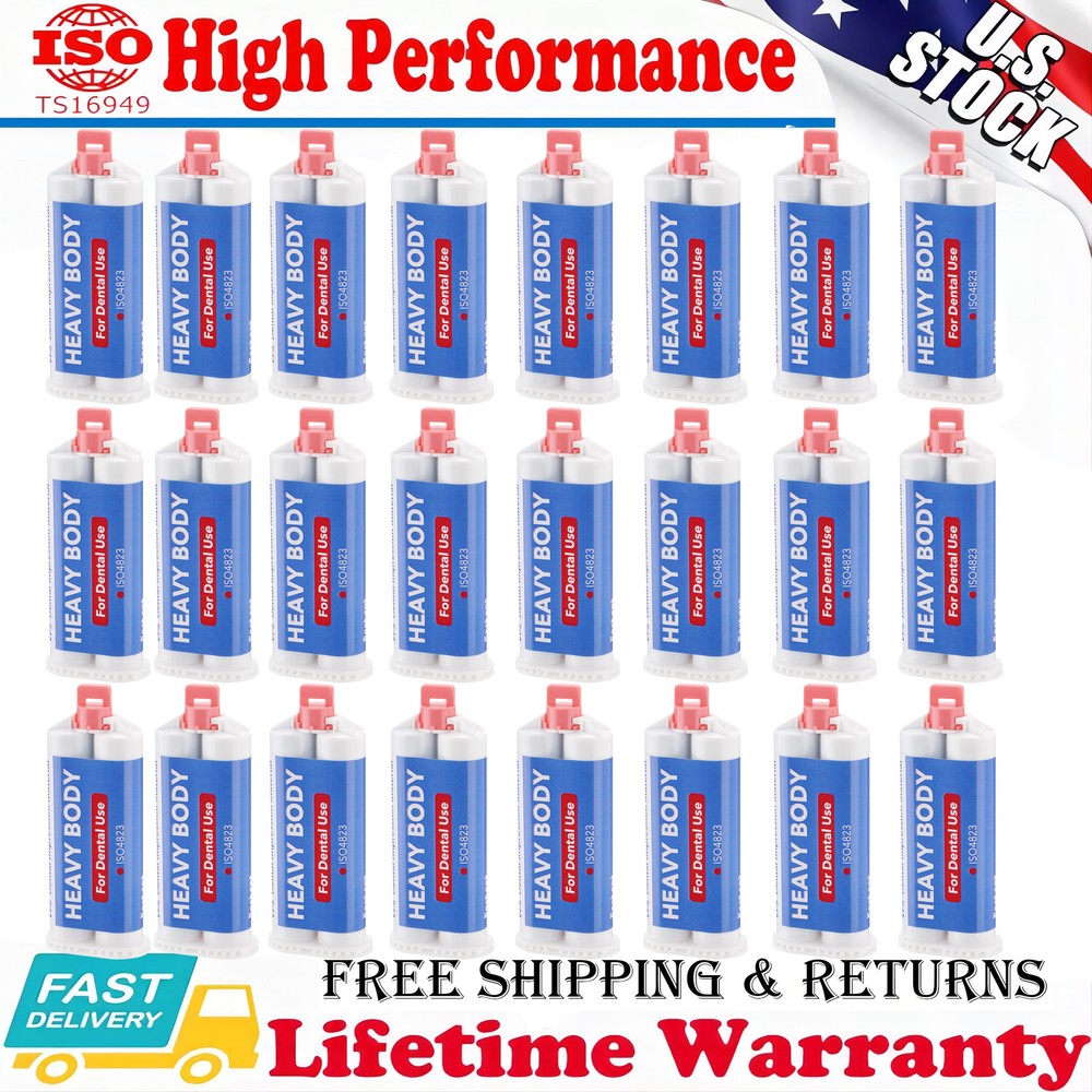 24Pcs Dental Heavy Body Fast Rapid Set Dental Impression Material 50mL VPS PVS