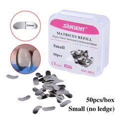 50Pcs Dental Metal Matrices Matrix Band Sectional Contoured Refill S/M/L 35μm US