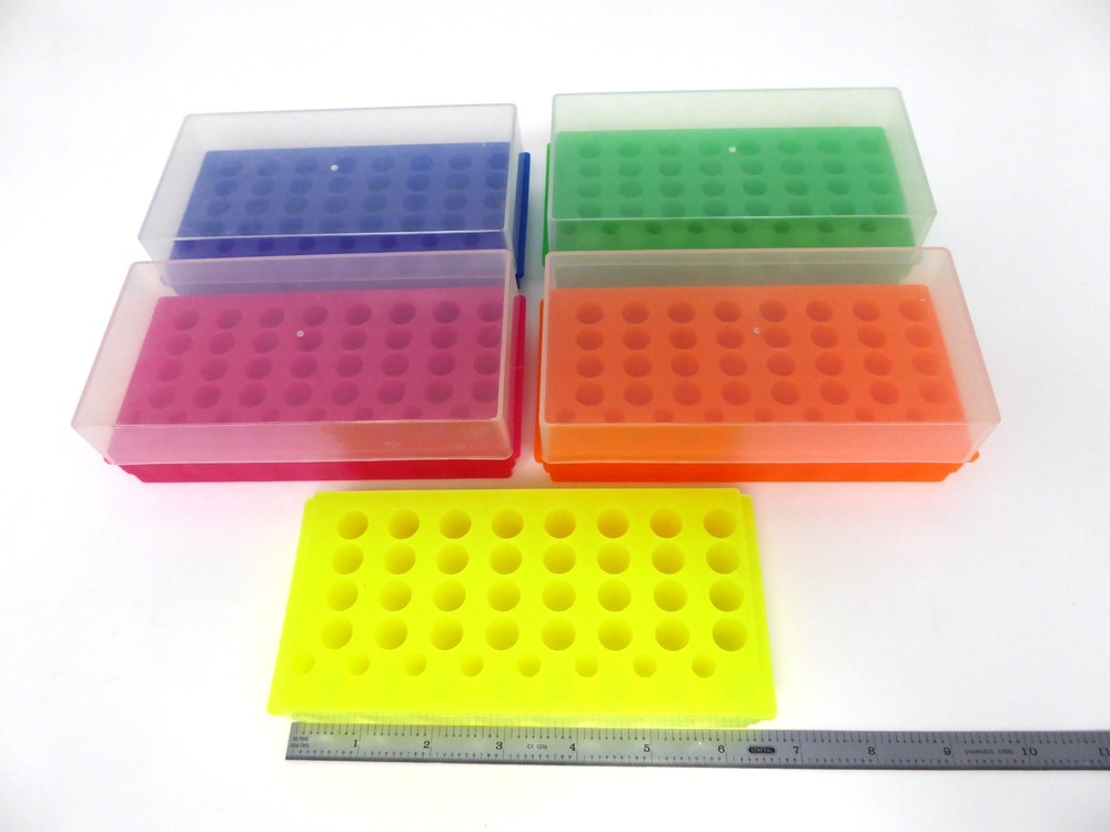 Reversible PP Tube Rack w/Lid for 0.5, 1.5, & 2.0mL microtubes 5 SETS