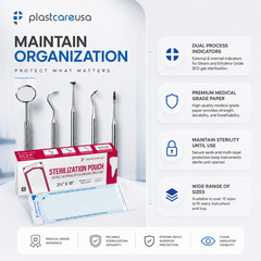 3.5″ x 10″ Self-Sealing Sterilization Pouches for Autoclave (Choose Quantity)