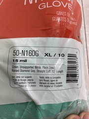 Assurance 50-N160G Unsupported Nitrile Flock Lined Extra Large Gloves Pack Of 12