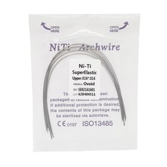 Dental Orthodontic Super Elastic Niti Rectangular Arch Wires Ovoid Form