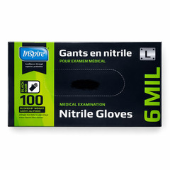 Lot of 10 Black Nitrile Gloves 1000 Total LARGE 6 Mil Tattoo Mechanic Food Safe