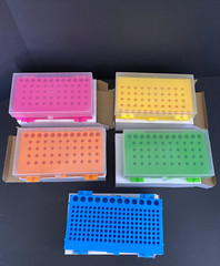 VWR Tube Rack with Lid Reversible Holds 0.2 – 1.5 ml Tubes Asst Colors 10 Racks