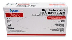 Sysco High Performance Black Nitrile Gloves Large 100 Count Non Sterile