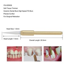 Dental Surgical Soft Tissue Trimmer Ceramic Burs Gingival Precise Cut Burs 4pcs