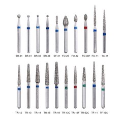 100PCS AZDENT Dental Diamond Burs for High Speed Handpiece Medium FG 1.6mm