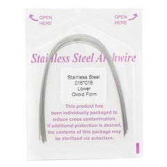 Dental Orthodontic Arch Wire Rectangular Ovoid Stainless Steel 16×16 17×25 18×25